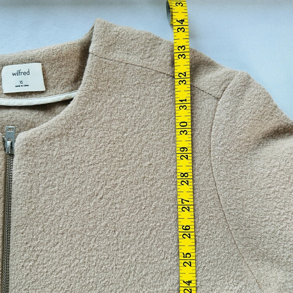 Aritzia Wilfred Banville Sweater Coat Jacket XS Light Beige/Cream Merino Wool - Picture 7 of 12